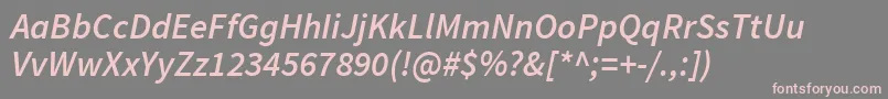 SourcesansproSemibolditalic Font – Pink Fonts on Gray Background