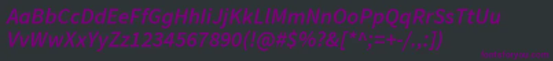 SourcesansproSemibolditalic Font – Purple Fonts on Black Background