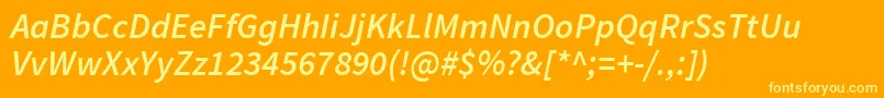SourcesansproSemibolditalic Font – Yellow Fonts on Orange Background