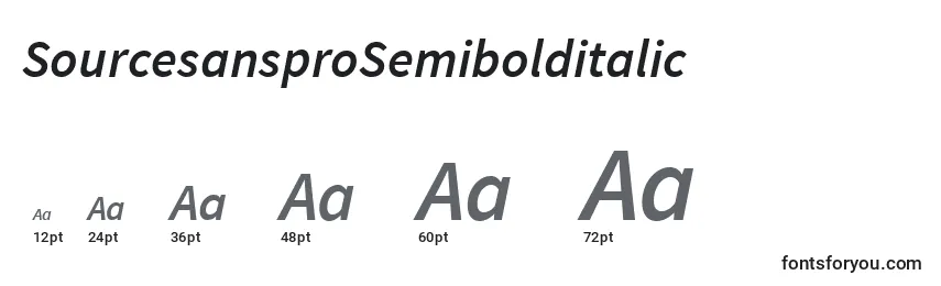 SourcesansproSemibolditalic Font Sizes