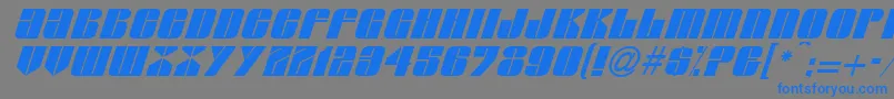 GlypicItalic Font – Blue Fonts on Gray Background