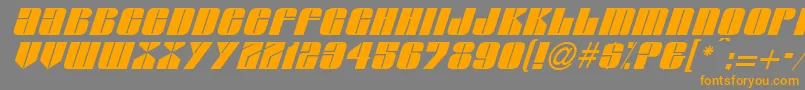 GlypicItalic-fontti – oranssit fontit harmaalla taustalla