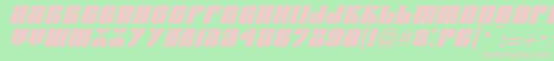 GlypicItalic Font – Pink Fonts on Green Background