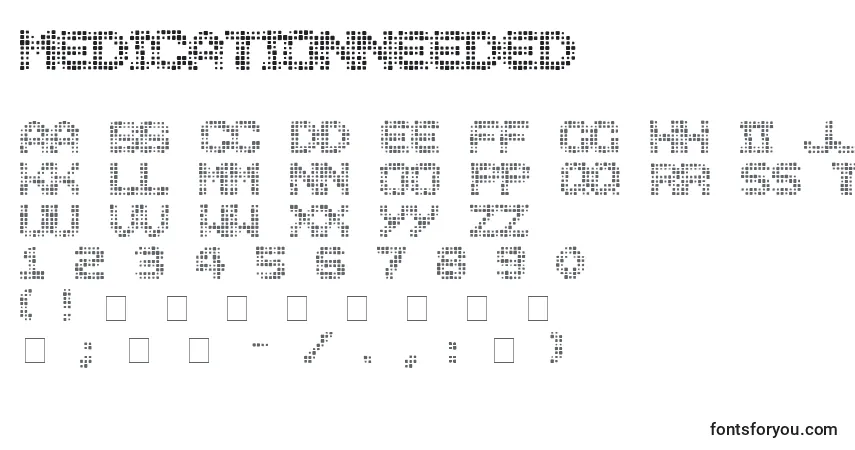 Fuente Medicationneeded - alfabeto, números, caracteres especiales