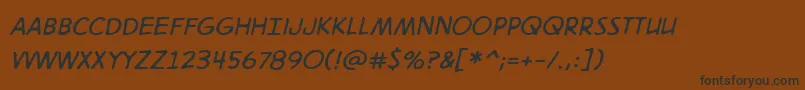 Fonte Digitalstrip2.0BbItalic – fontes pretas em um fundo marrom