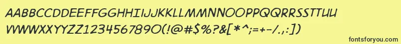 Lisätietoja Digitalstrip2.0BbItalic-fontista Digitalstrip2.0BbItalic-fontti – mustat fontit keltaisella taustalla