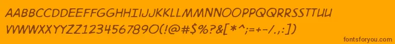 Digitalstrip2.0BbItalic-Schriftart – Braune Schriften auf orangefarbenem Hintergrund