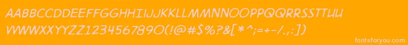 Digitalstrip2.0BbItalic-Schriftart – Rosa Schriften auf orangefarbenem Hintergrund