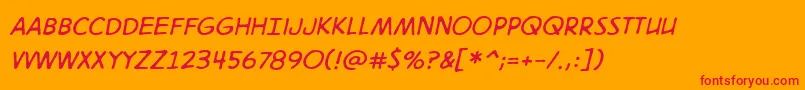 Digitalstrip2.0BbItalic Font – Red Fonts on Orange Background