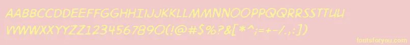 Digitalstrip2.0BbItalic Font – Yellow Fonts on Pink Background