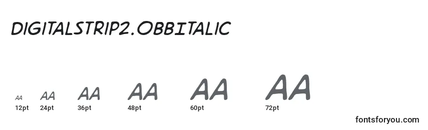 Размеры шрифта Digitalstrip2.0BbItalic