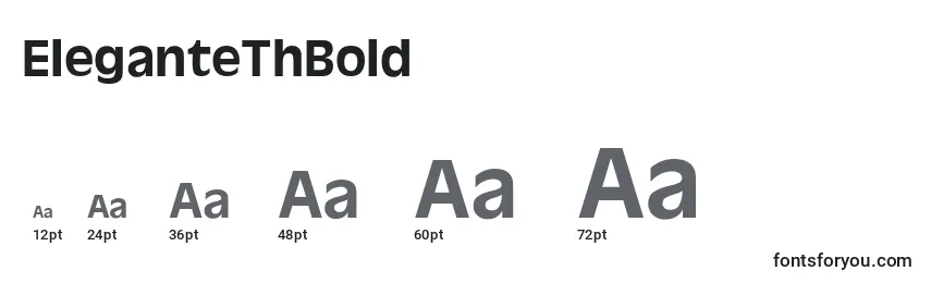 EleganteThBold Font Sizes