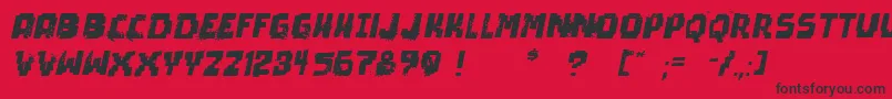 Fonte PixelDeadItalic – fontes pretas em um fundo vermelho