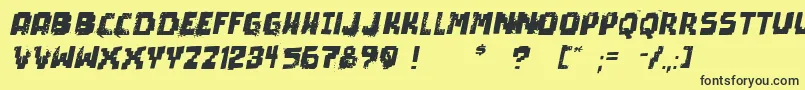 fuente PixelDeadItalic – Fuentes Negras Sobre Fondo Amarillo