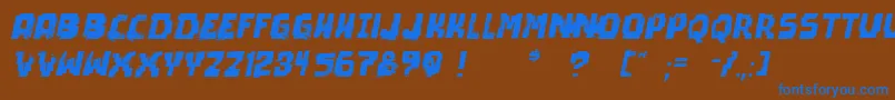 PixelDeadItalic Font – Blue Fonts on Brown Background