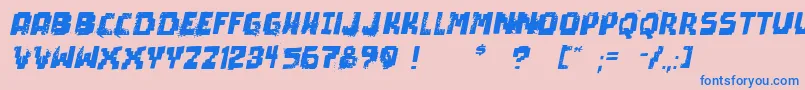 PixelDeadItalic Font – Blue Fonts on Pink Background