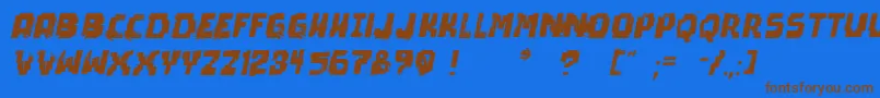 PixelDeadItalic Font – Brown Fonts on Blue Background