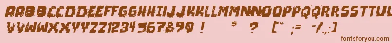 PixelDeadItalic Font – Brown Fonts on Pink Background
