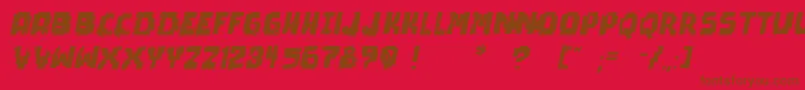 PixelDeadItalic-Schriftart – Braune Schriften auf rotem Hintergrund