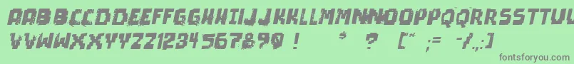 PixelDeadItalic-Schriftart – Graue Schriften auf grünem Hintergrund