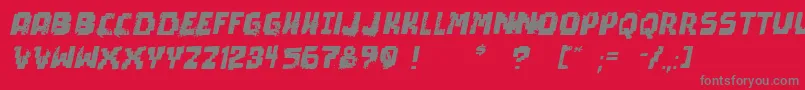 Шрифт PixelDeadItalic – серые шрифты на красном фоне