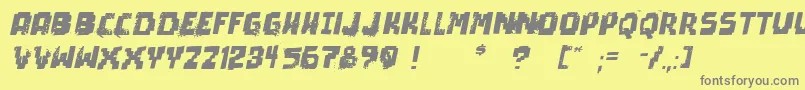 Шрифт PixelDeadItalic – серые шрифты на жёлтом фоне