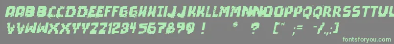 Czcionka PixelDeadItalic – zielone czcionki na szarym tle