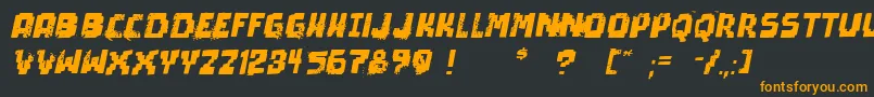 PixelDeadItalic Font – Orange Fonts on Black Background