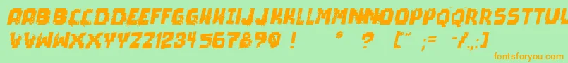 Police PixelDeadItalic – polices orange sur fond vert