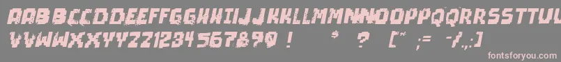 PixelDeadItalic-Schriftart – Rosa Schriften auf grauem Hintergrund