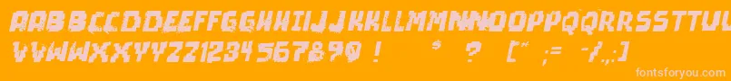 PixelDeadItalic Font – Pink Fonts on Orange Background