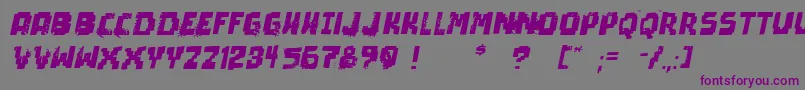 PixelDeadItalic Font – Purple Fonts on Gray Background
