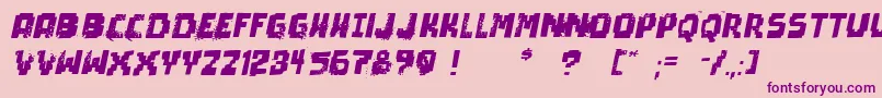 フォントPixelDeadItalic – ピンクの背景に紫のフォント