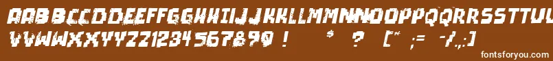PixelDeadItalic Font – White Fonts on Brown Background