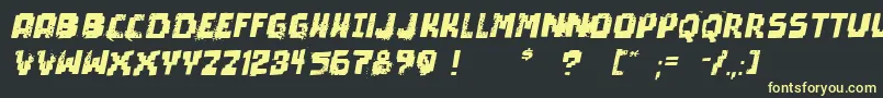 PixelDeadItalic Font – Yellow Fonts on Black Background