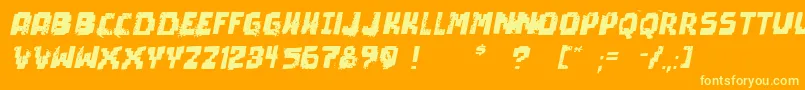 PixelDeadItalic Font – Yellow Fonts on Orange Background