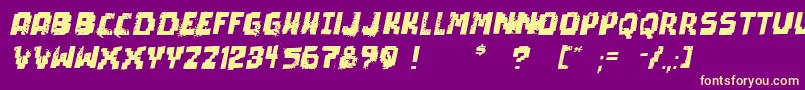 PixelDeadItalic Font – Yellow Fonts on Purple Background