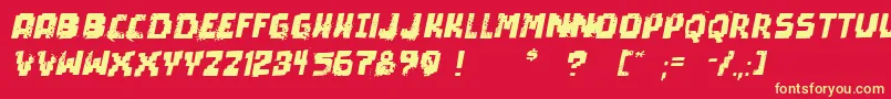 PixelDeadItalic Font – Yellow Fonts on Red Background
