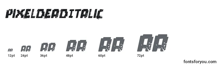 Размеры шрифта PixelDeadItalic