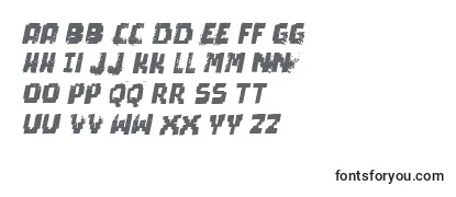 Überblick über die Schriftart PixelDeadItalic