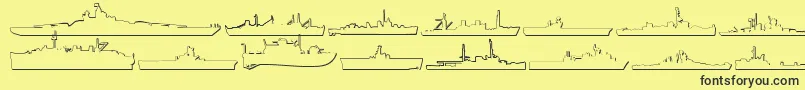 fuente Usnavy3D – Fuentes Negras Sobre Fondo Amarillo