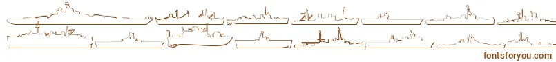 Fonte Usnavy3D – fontes marrons em um fundo branco