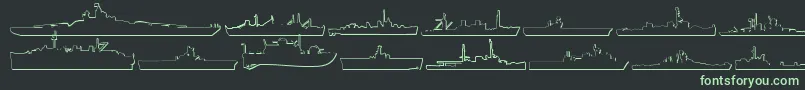 fuente Usnavy3D – Fuentes Verdes Sobre Fondo Negro