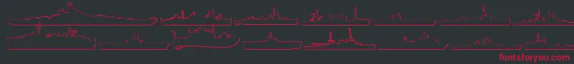 Fonte Usnavy3D – fontes vermelhas em um fundo preto