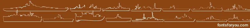 フォントUsnavy3D – 茶色の背景に白い文字