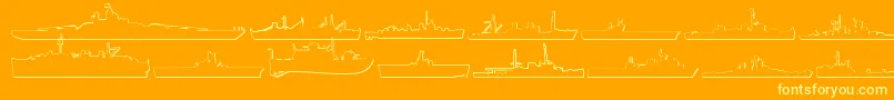 Usnavy3D Font – Yellow Fonts on Orange Background