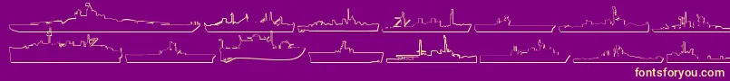 Usnavy3D Font – Yellow Fonts on Purple Background