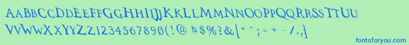 Vtcswitchbladeromancedrunk Font – Blue Fonts on Green Background