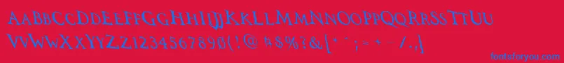 Vtcswitchbladeromancedrunk-fontti – siniset fontit punaisella taustalla