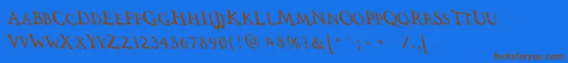 Vtcswitchbladeromancedrunk Font – Brown Fonts on Blue Background